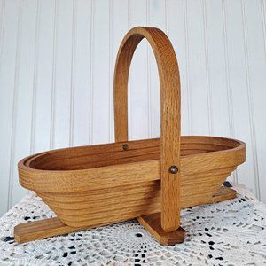 Wooden Collapsible Basket with Handle